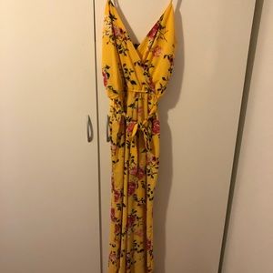 Yellow floral romper